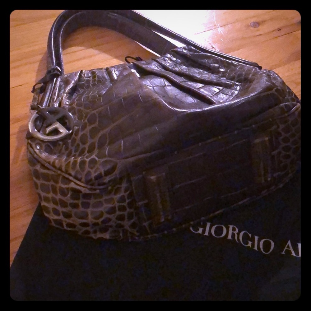 A croc embossed handbag